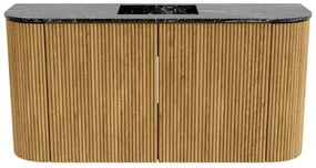 Mondiaz Joya DLux 85cm toiletmeubel ronding links/rechts oak met wastafel faye midden 1 kraangat lava