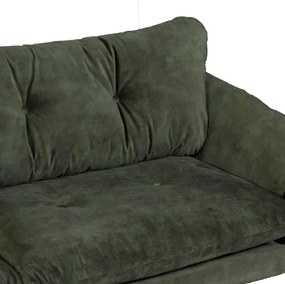Hoekbank - Kuddar - links - velours Adore Hunter groen 156