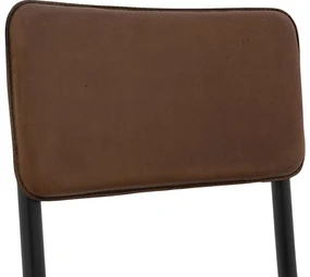 Goossens Eetkamerstoel Chaplin cognac leer leuning, urban industrieel