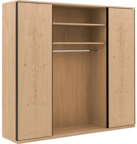 Goossens Excellent Kledingkast Wood, 240 cm breed, 223 cm hoog, 4 hout schuifdeuren