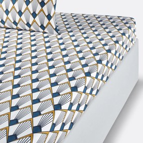 Hoeslaken in perkal, Elisa Bleue