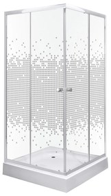 Kerra Pixel douchecabine vierkant 90x90cm chroom met douchebak