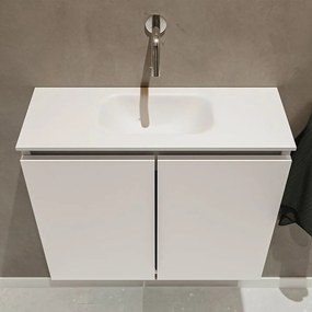 Mondiaz Ture 60cm toiletmeubel linen met wastafel talc midden geen kraangat