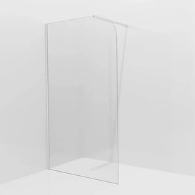 Aqua Vista Inloopdouche - 120x200cm - afgeronde glaswand - helder glas - wandarm - mat wit SW1245011/SW797906