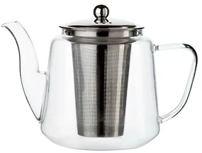 Theepot met theezeefje, recht, glas, 1,1 l