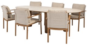 Estate Safina dining tuinset 240x105xH75 cm 7 delig keramiek amber 4 Seasons Outdoor