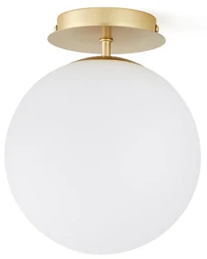 Plafondlamp in messing en opaline glas, Moricio