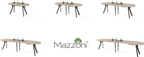 Mazzoni EXPANSO Kasjmier / zwarte poten - OVALE UITSCHUIFTAFEL 160-360 cm VOOR 16-18 PERSONEN