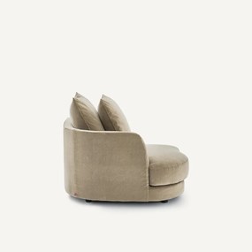 Halve bank links, modulair, van stonewashed fluweel, TIBERIO