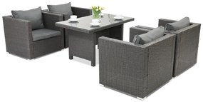 Roma Premium 4 Tuinpunt antraciet technorattan tuinmeubelen