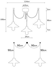 3-lichts Hanglamp Casey | Opviq