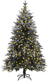 vidaXL Kunstkerstboom met LED's en sneeuw 150 cm PVC en PE