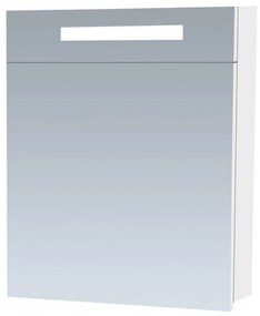 Saniclass 2.0 Spiegelkast - 60x70x15cm - verlichting geintegreerd - 1 rechtsdraaiende spiegeldeur - MDF - hoogglans wit 7203