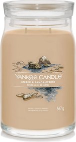 Yankee Candle Signature Amber&amp;Sandalwood Large Jar - 90 Branduren - 2 Lonten - Luxe Geurkaars