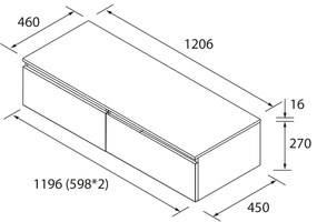Muebles Hoyo badmeubel 120cm licht eiken
