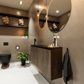 Mondiaz Ture 120cm toiletmeubel dark brown met wastafel urban links 1 kraangat