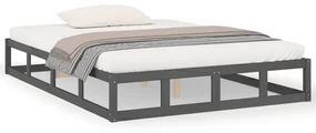 vidaXL Bedframe massief hout grijs 140x200 cm