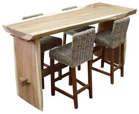 Boomstam / Rita bar tuinset 220x70x110 cm 5-delig naturel