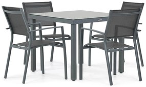 Tuinset 4 personen 90 cm Aluminium/textileen Grijs Lifestyle Garden Furniture Sella/Porto