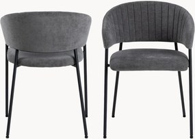 Gestoffeerde eetkamerstoelen Ann met armleuningen, 2 stuks
