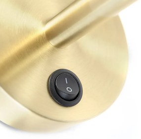Moderne wandlamp goud 1-lichts met schakelaar - Combi Modern E27 rond Binnenverlichting Lamp
