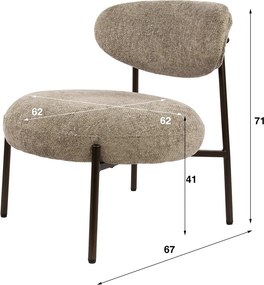 Zandkleur Fauteuil Met Ronde Zitting