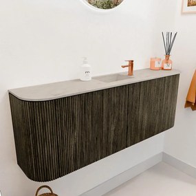 Mondiaz Joya DLux 115cm toiletmeubel ronding links/rechts shadow met wastafel faye midden 1 kraangat opalo