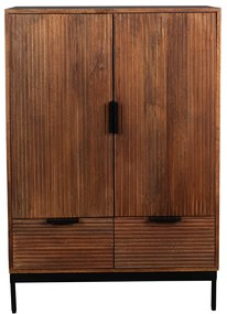 Wandkast Mangohout Met Ribbels - 80x40x115cm.