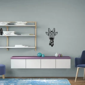 Homemania Wanddecoratie giraf 33x50 cm staal zwart