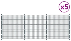 vidaXL Schuttingpanelen 5 st 6x2 m 30 m ijzer antracietgrijs