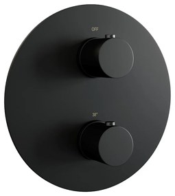 Brauer Black Edition thermostatische inbouw regendouche met staafhanddouche, plafondarm en hoofddouche 20cm set 77 zwart mat