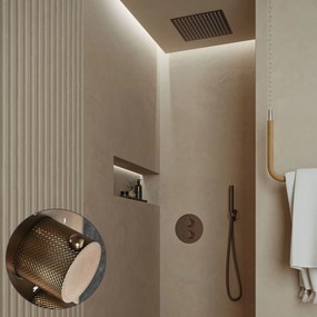 Saniclear Cube Curved inbouw regendouche rond met inbouw douchekop 30x30cm verouderd messing
