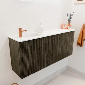 Mondiaz Joya 100cm toiletmeubel ronding rechts shadow met wastafel faye links 1 kraangat talc