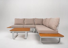DATHO OUTDOOR Hoek Loungeset - Capri - Aluminium - Teak - Datho Outdoor