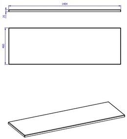 Comad Monako 894 FSC topblad 140x46cm grijs