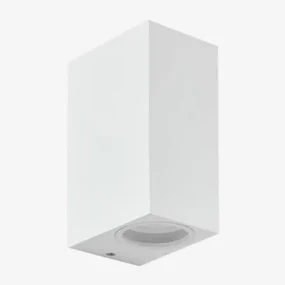 Aluminium Wandlamp Met 2 Dolton Lichtpunten Wit - Sklum