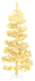 vidaXL Spiraalkerstboom met standaard en LED's 150 cm PVC wit