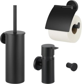 Saqu Nemo 4-delige toiletset mat zwart