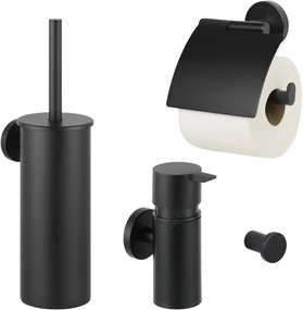 Saqu Nemo 4-delige toiletset mat zwart