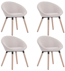 vidaXL Eetkamerstoelen 4 st stof crème