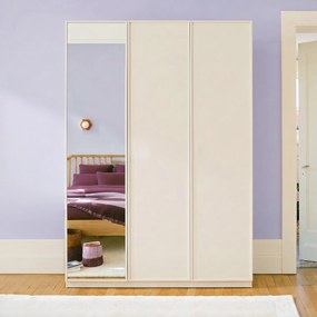 3-deurs kledingkast, 1 met spiegel, garderobe en linnenkast, PARRO