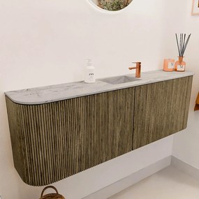 Mondiaz Joya DLux 125cm toiletmeubel ronding links/rechts dusk met wastafel faye midden 1 kraangat glace