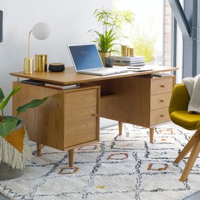 vintage bureau, 2 kisten, Quilda