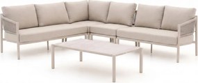Hoek loungeset Bellagio | 6 personen | Loungeset Beige | Hoekbank Rope (touw) | Kees Smit Tuinmeubelen