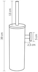 Differnz toiletborstel wandgemonteerd mat chroom