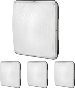 VEVOR 4-pack LED-luifelverlichting, 150W 16500lm 5000K daglicht, commerciële en industriële luifelverlichting voor buiten, 12,4x12,4 inch opbouwplafondverlichting voor tankstation, magazijn, garage, straat, winkel, IP65