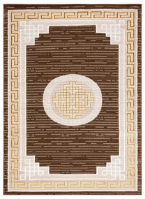 Tapijt MEFE modern 9096 Kader, Grieks sleutel - Structureel,  twee poolhoogte ,  beige  / bruin