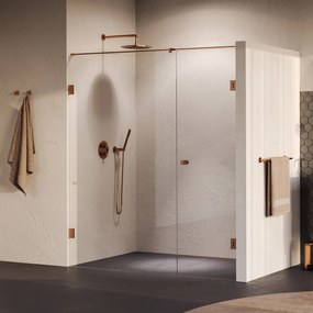 Brauer Void Carving profielloze nisdeur 180cm met draaideur 70cm aan muur koper geborsteld PVD