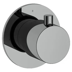 Hotbath Cobber Afbouwdeel Thermostaat met 1 stopkraan Zwart Chroom CB010