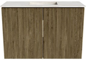 Mondiaz Joya DLux 60cm toiletmeubel dusk met wastafel faye midden zonder kraangat ostra